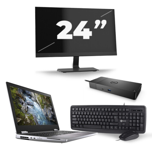 Dell Precision 7540 - Intel Core i7-9e Generatie - 15 inch - 16GB RAM - 512GB SSD - Windows 11 + 1x 24 inch Monitor
