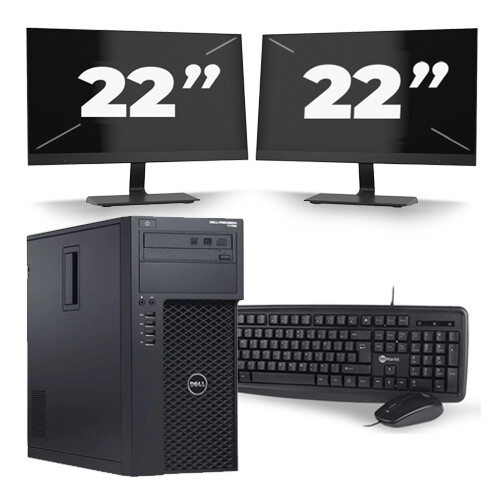 Dell Precision T1700 Micro Tower - Intel Core i7-4e Generatie - 16GB RAM - 256GB SSD - Windows 10 + 2x 22 inch Monitor