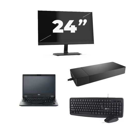 Fujitsu LIFEBOOK E5410 - Intel Core i5-10e Generatie - 14 inch - 8GB RAM - 256GB SSD - Windows 11 Home + 1x 24 inch Monitor