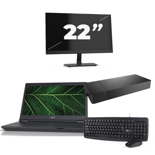 Fujitsu LIFEBOOK E5411 - Intel Core i5-11e Generatie - 14 inch - 8GB RAM - 256GB SSD - Windows 11 Home + 1x 22 inch Monitor