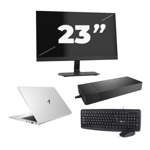 HP EliteBook 830 G7 - Intel Core i7-10e Generatie - 13 inch - 8GB RAM - 256GB SSD - Windows 11 + 1x 23 inch Monitor