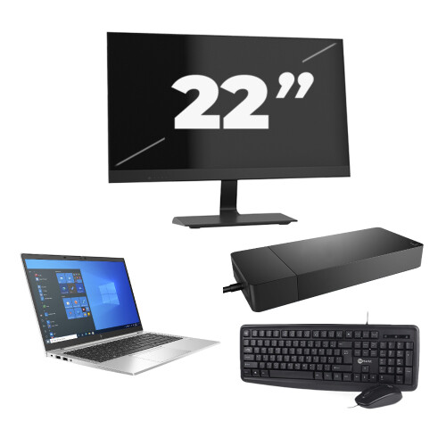 HP EliteBook 840 G8 - Intel Core i7-11e Generatie - 14 inch - 8GB RAM - 256GB SSD - Windows 11 + 1x 22 inch Monitor