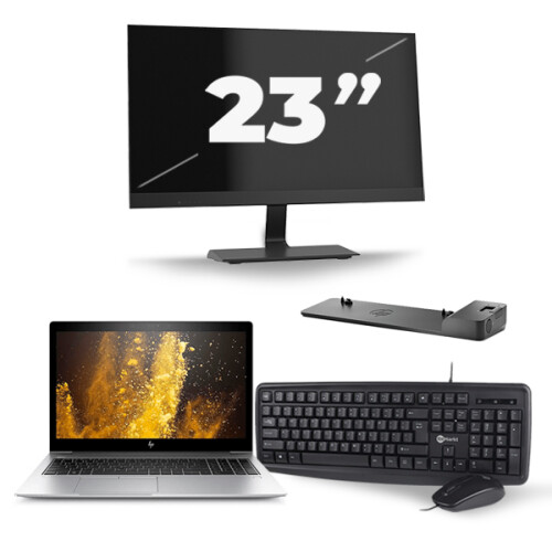 HP EliteBook 850 G5 - Intel Core i7-8e Generatie - 15 inch - 16GB RAM - 512GB SSD - Windows 11 + 1x 23 inch Monitor