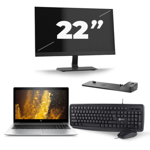 HP EliteBook 850 G5 - Intel Core i7-8e Generatie - 15 inch - 16GB RAM - 512GB SSD - Windows 11 + 1x 22 inch Monitor