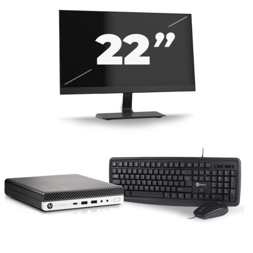HP EliteDesk 800 G5 USFF - Intel Core i5-9e Generatie - 8GB RAM - 256GB SSD - Windows 11 + 1x 22 inch Monitor