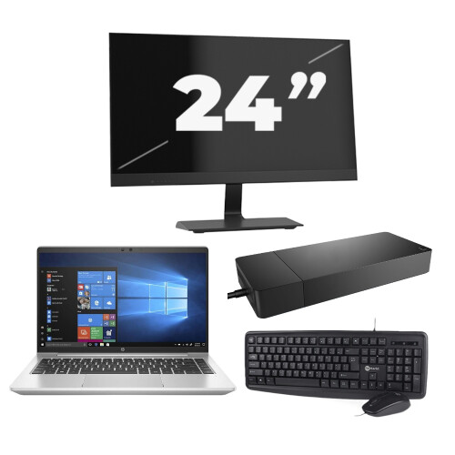 HP ProBook 440 G8 - Intel Core i3-11e Generatie - 14 inch - 8GB RAM - 256GB SSD - Windows 11 Home + 1x 24 inch Monitor