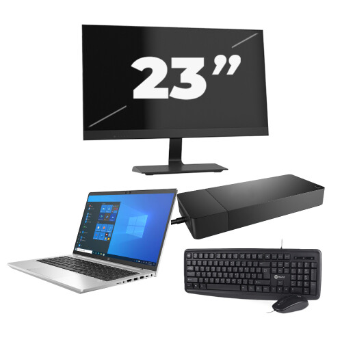 HP ProBook 640 G8 - Intel Core i5-11e Generatie - 14 inch - 8GB RAM - 256GB SSD - Windows 11 + 1x 23 inch Monitor