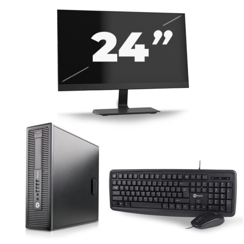 HP ProDesk 600 G1 SFF - Intel Core i3-4e Generatie - 8GB RAM - 128GB SSD - Windows 10 + 1x 24 inch Monitor