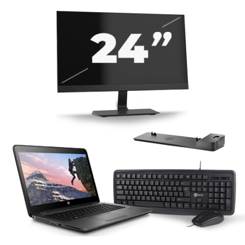 HP ZBook 14u G4 - Intel Core i7-7e Generatie - 14 inch - 16GB RAM - 480GB SSD - Windows 11 + 1x 24 inch Monitor
