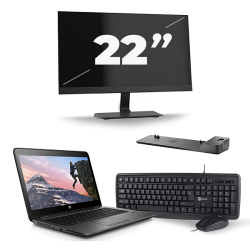 HP ZBook 14u G4 - Intel Core i7-7e Generatie - 14 inch - 16GB RAM - 480GB SSD - Windows 11 + 1x 22 inch Monitor