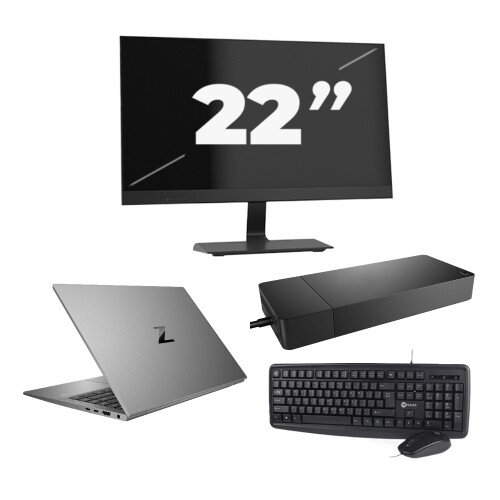 HP ZBook Firefly 14 G7 - Intel Core i7-10e Generatie - 14 inch - 16GB RAM - 256GB SSD - Windows 11 Home + 1x 22 inch Monitor