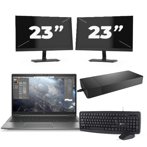 HP ZBook Firefly 14 G8 - Intel Core i7-11e Generatie - 14 inch - 16GB RAM - 256GB SSD - Windows 11 Home + 2x 23 inch Monitor