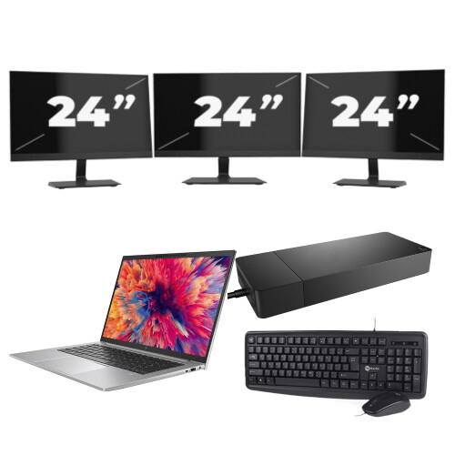 HP ZBook Firefly 14 G9 - Intel Core i7-12e Generatie - 14 inch - 8GB RAM - 256GB SSD - Windows 11 + 3x 24 inch Monitor