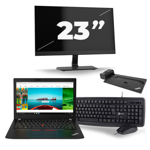 Lenovo Thinkpad A285 - AMD Ryzen 5 2500U - 12 inch - 8GB RAM - 256GB SSD - Windows 10 + 1x 23 inch Monitor