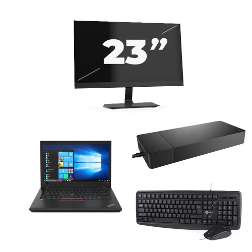 Lenovo ThinkPad A485 - AMD Ryzen 5 2500U - 14 inch - 8GB RAM - 256GB SSD - Windows 10 + 1x 23 inch Monitor