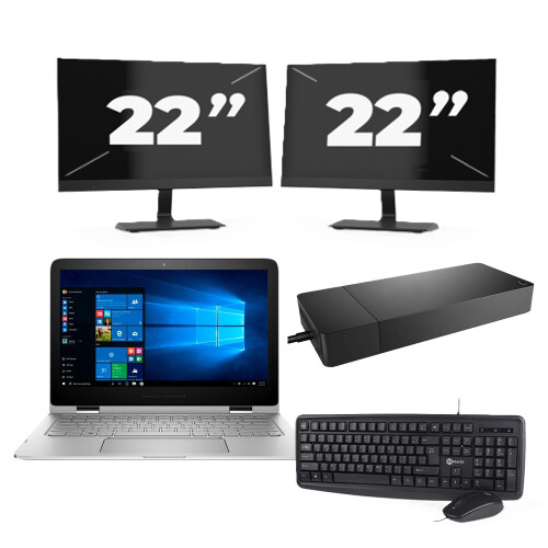 Lenovo Thinkpad E14 G2 - Intel Core i3-11e Generatie - 14 inch - 8GB RAM - 256GB SSD - Windows 11 Home + 2x 22 inch Monitor