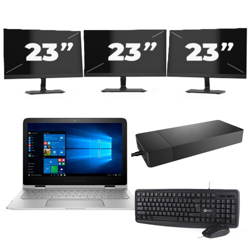 Lenovo ThinkPad L13 G2 - Intel Core i3-11e Generatie - 13 inch - 8GB RAM - 256GB SSD - Windows 11 Home + 3x 23 inch Monitor