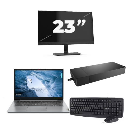 Lenovo ThinkPad L14 Gen 1 - Intel Core i5-10e Generatie - 14 inch - 8GB RAM - 256GB SSD - Windows 11 Home + 1x 23 inch Monitor