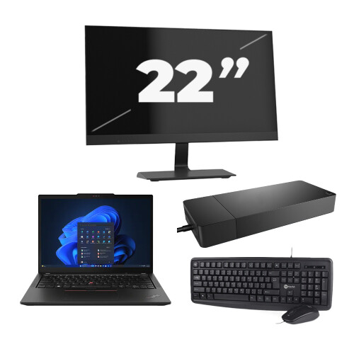 Lenovo Thinkpad X13 - AMD Ryzen 5 PRO 4650U - 13 inch - 16GB RAM - 256GB SSD - Windows 10 + 1x 22 inch Monitor
