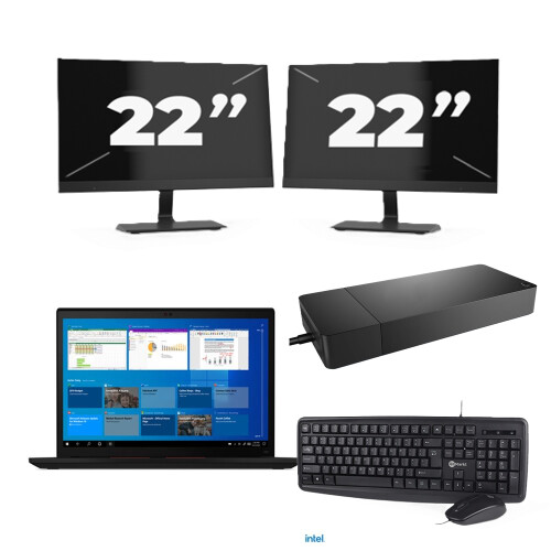 Lenovo Thinkpad X13 Gen 2 - Intel Core i5-11e Generatie - 13 inch - 16GB RAM - 256GB SSD - Windows 11 + 2x 22 inch Monitor