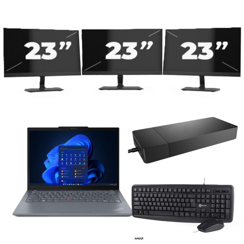 Lenovo ThinkPad X13 - Intel Core i5-10e Generatie - 13 inch - 8GB RAM - 256GB SSD - Windows 11 + 3x 23 inch Monitor