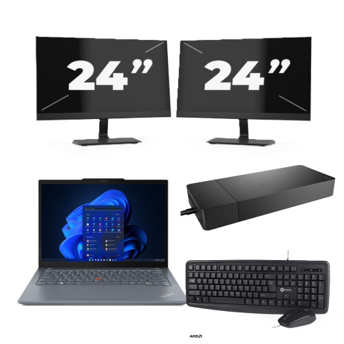 Lenovo ThinkPad X13 - Intel Core i5-10e Generatie - 13 inch - 8GB RAM - 256GB SSD - Windows 11 + 2x 24 inch Monitor