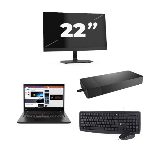 Lenovo ThinkPad X395 - AMD Ryzen 7 PRO 3700U - 13 inch - 16GB RAM - 256GB SSD - Windows 11 Home + 1x 22 inch Monitor