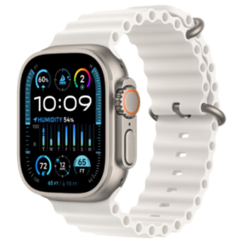 Refurbished Apple Watch Ultra 2 49mm Oceanband Wit Licht gebruikt